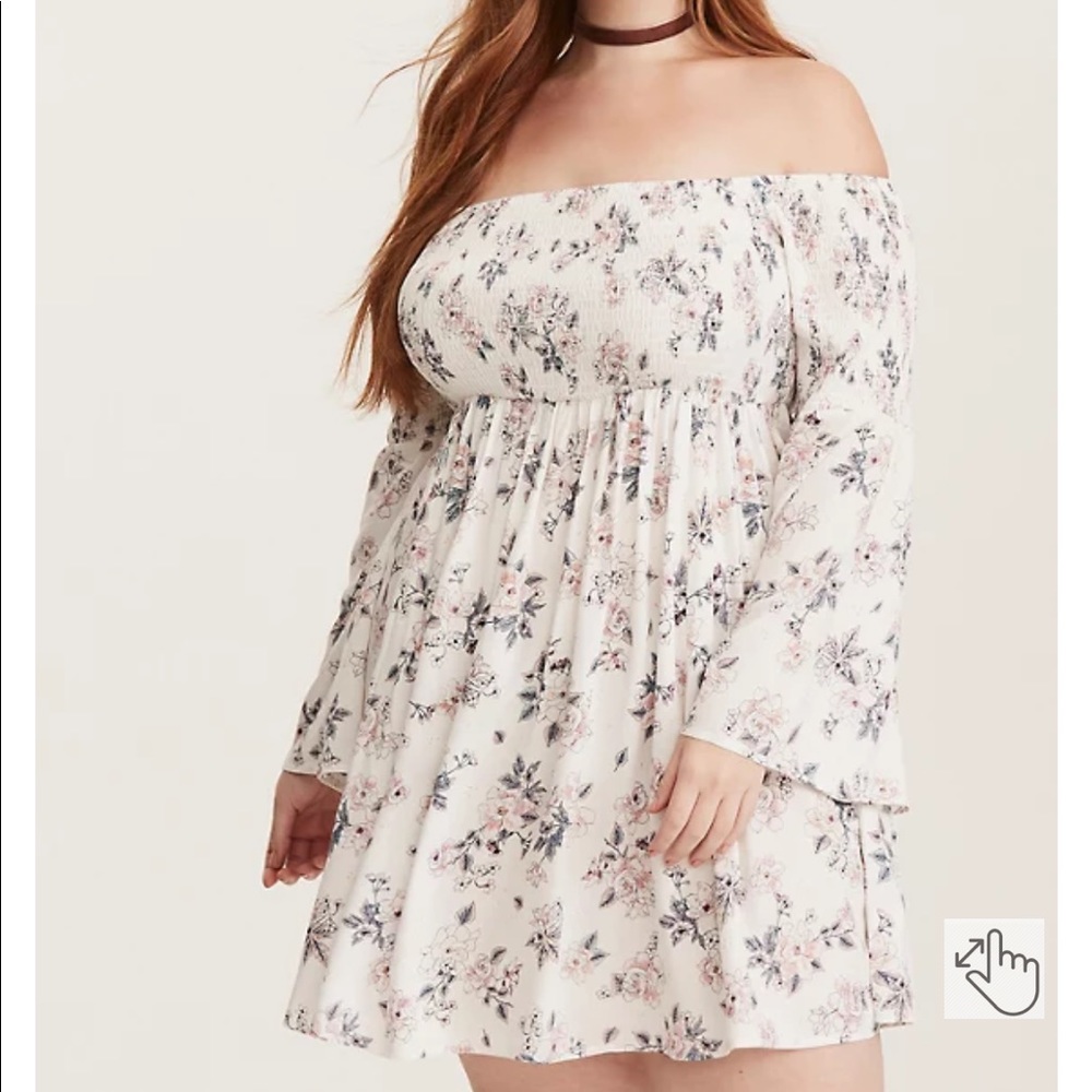 Off Shoulder Smocked Dress